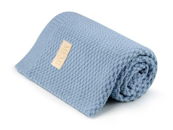 100 natural Merino wool blanket baby blue premium collection